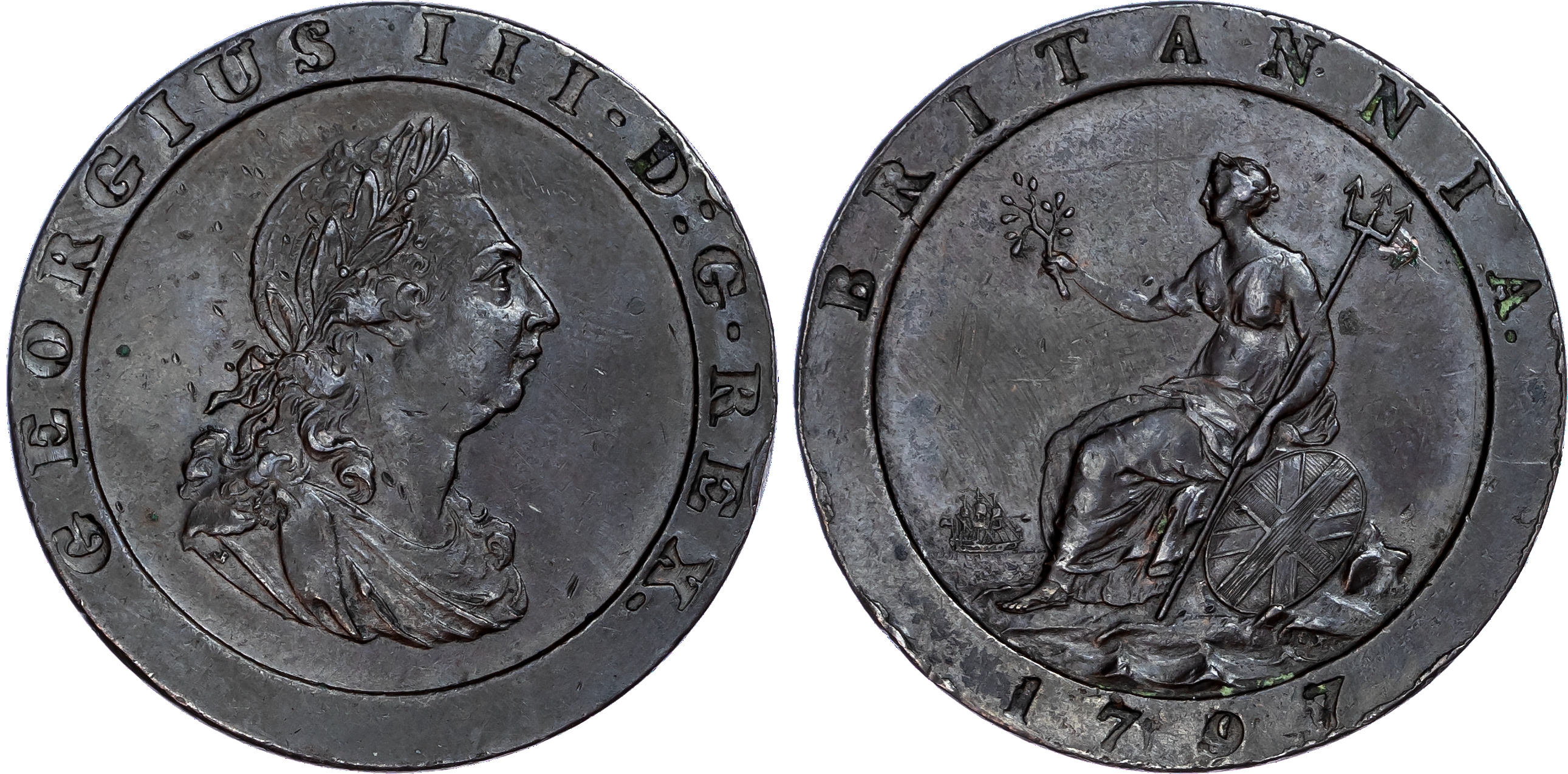 George III (1760-1820), 'Cartwheel' Penny, 1797