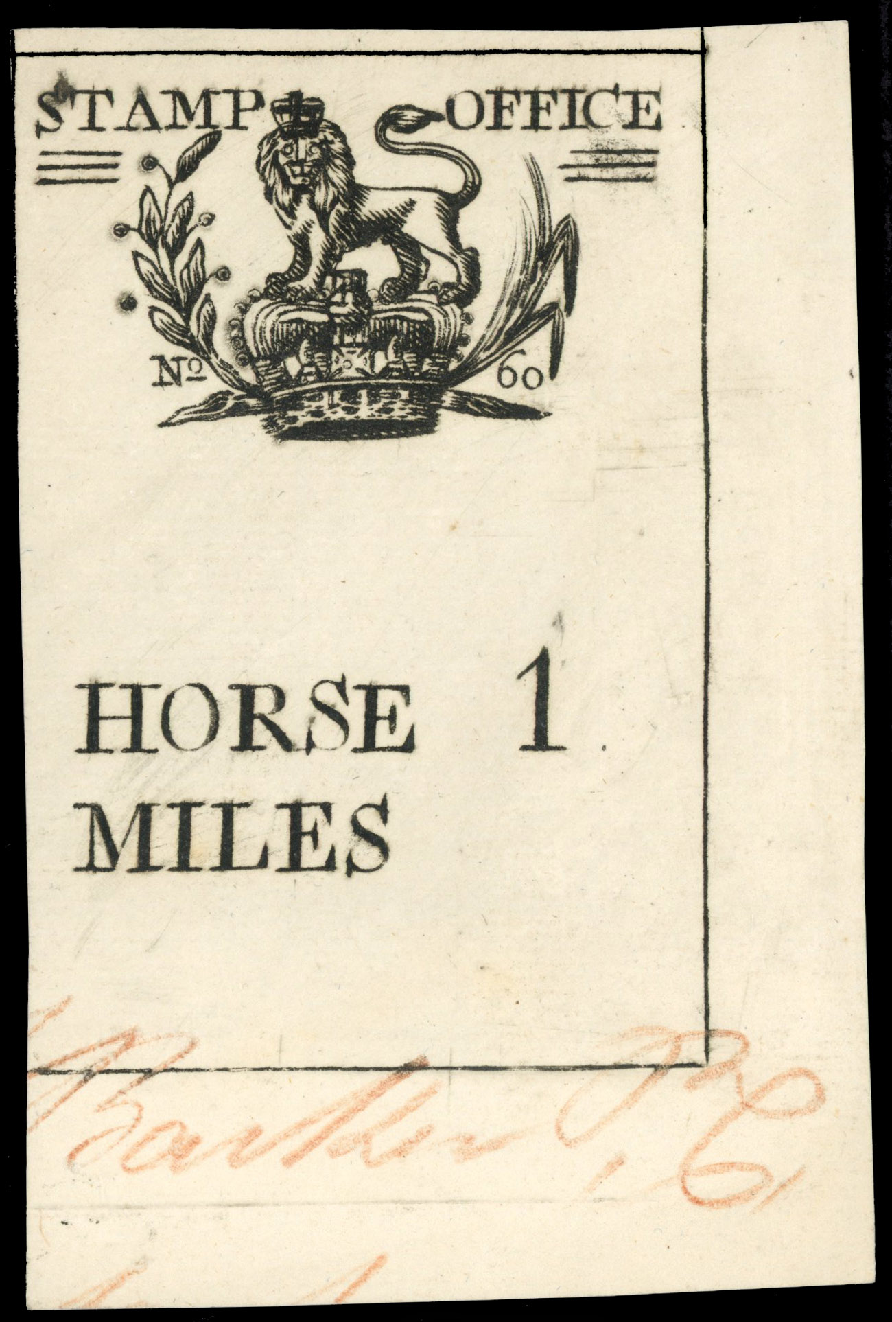 GB Post Horse Duty Milage Ticket