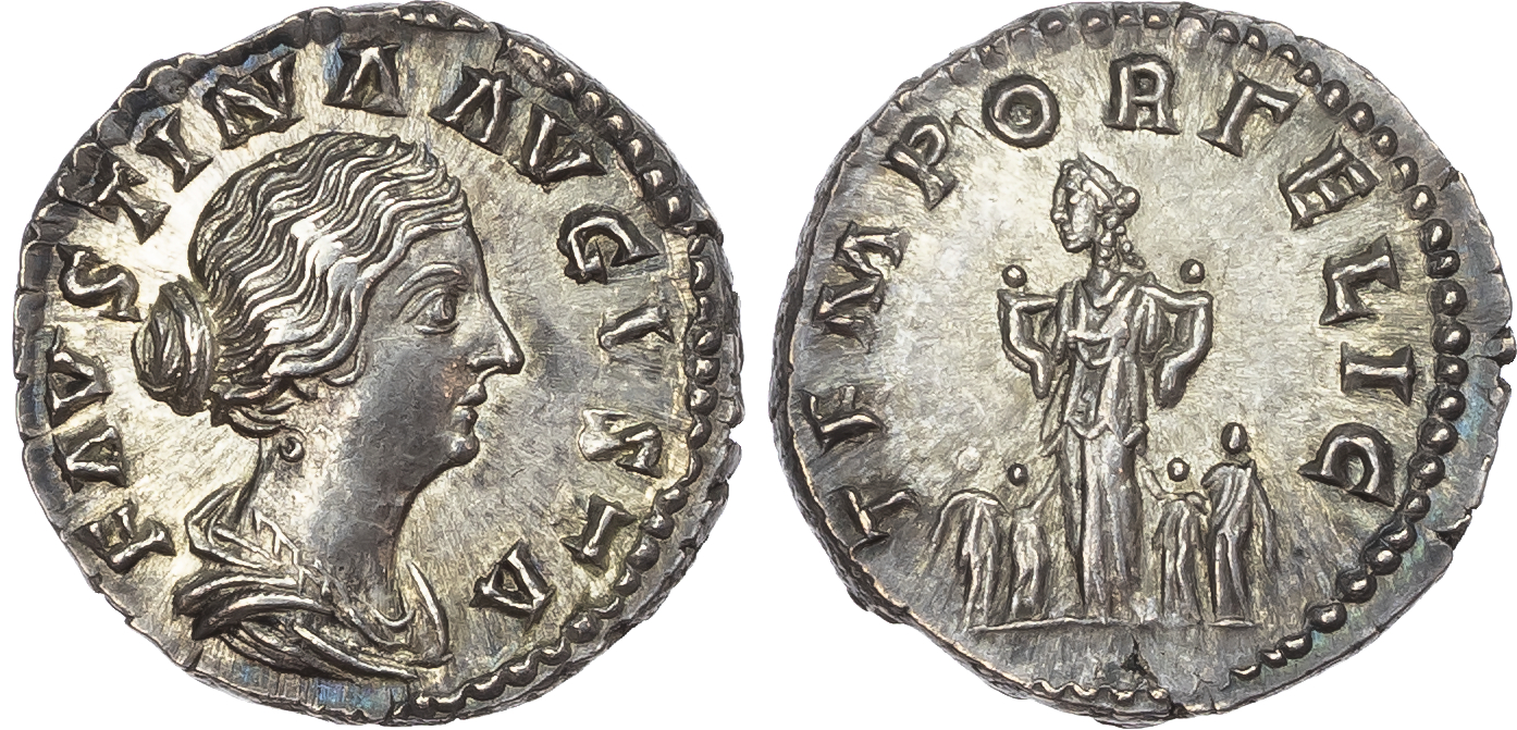 Faustina Junior (Wife of Marcus Aurelius) AR Denarius, Rome, 3.28g. 