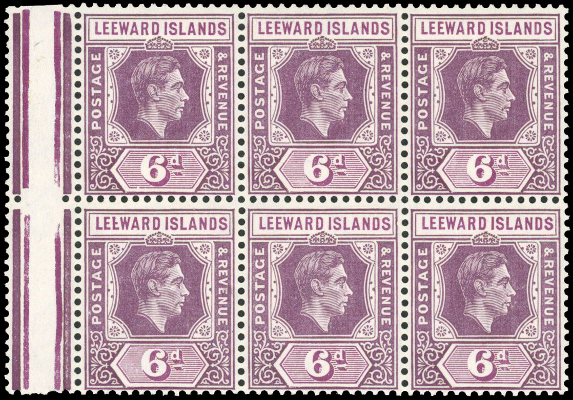 Leeward Islands SG 109b, ba block mint