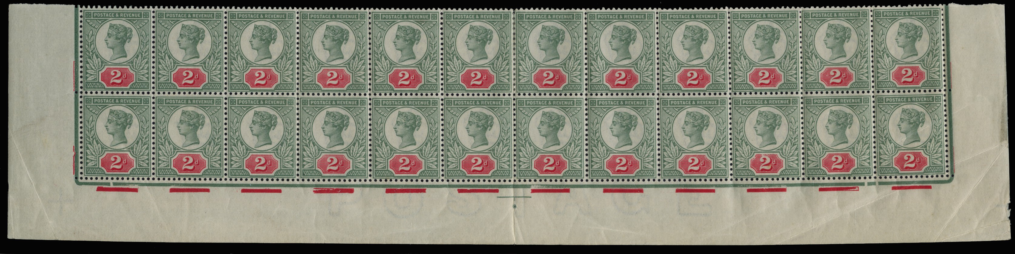 1887 2d Grey green & carmine "Jubilee". Very...