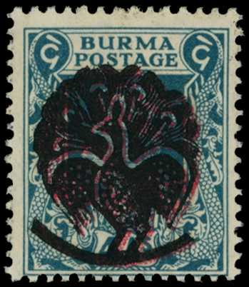 1942 KGVI 4a greenish blue type 1 opt of...