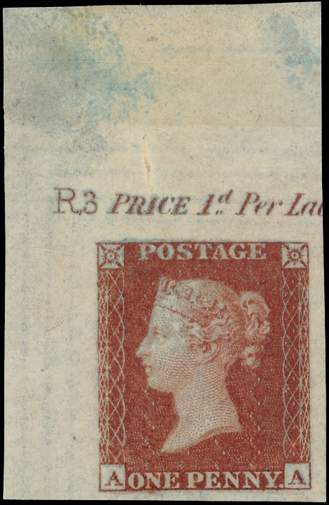 GB 1854 1d Pl R3 AA...