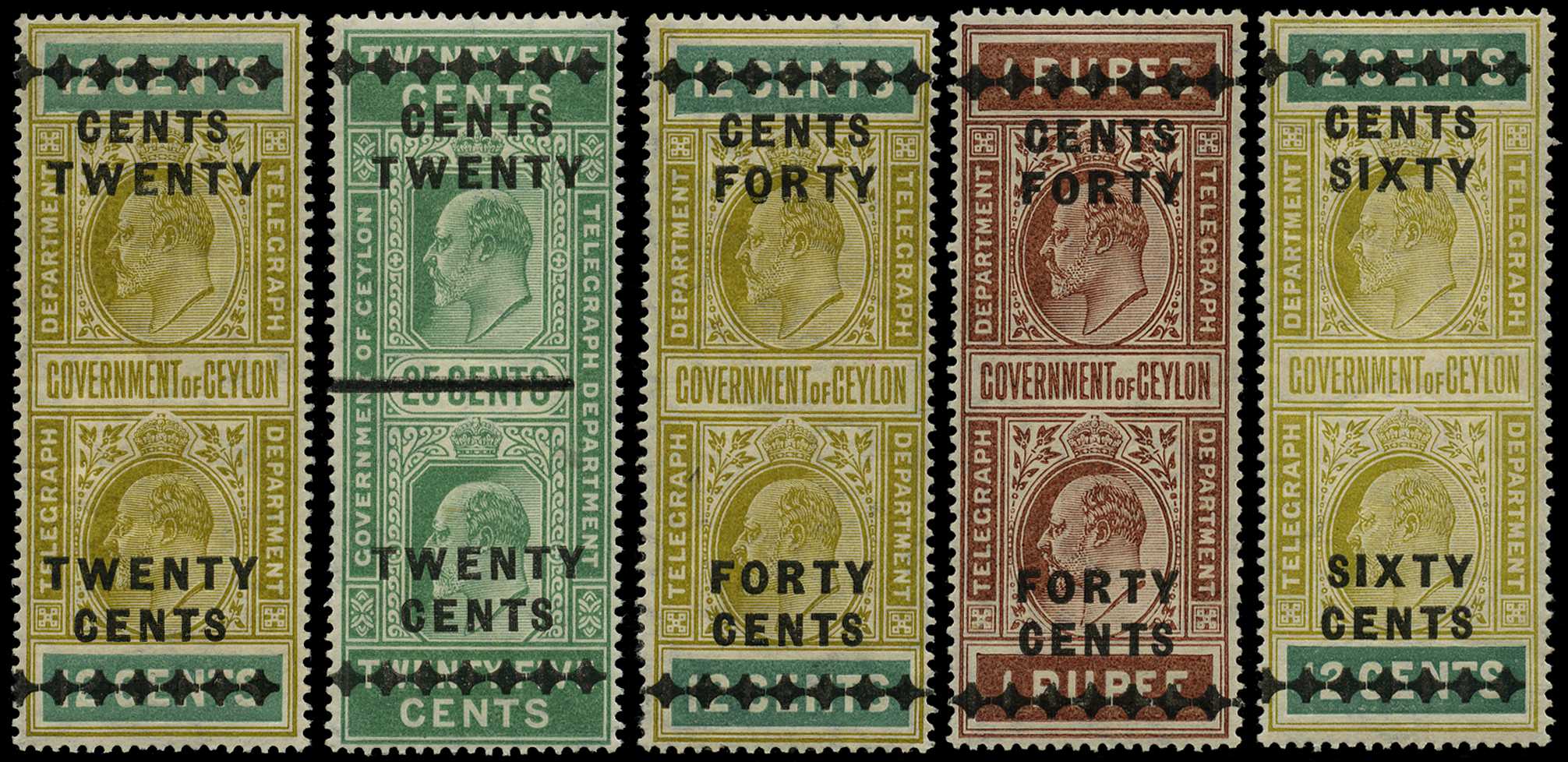 1910 20ct - 60ct mint, good o.g. examples with...