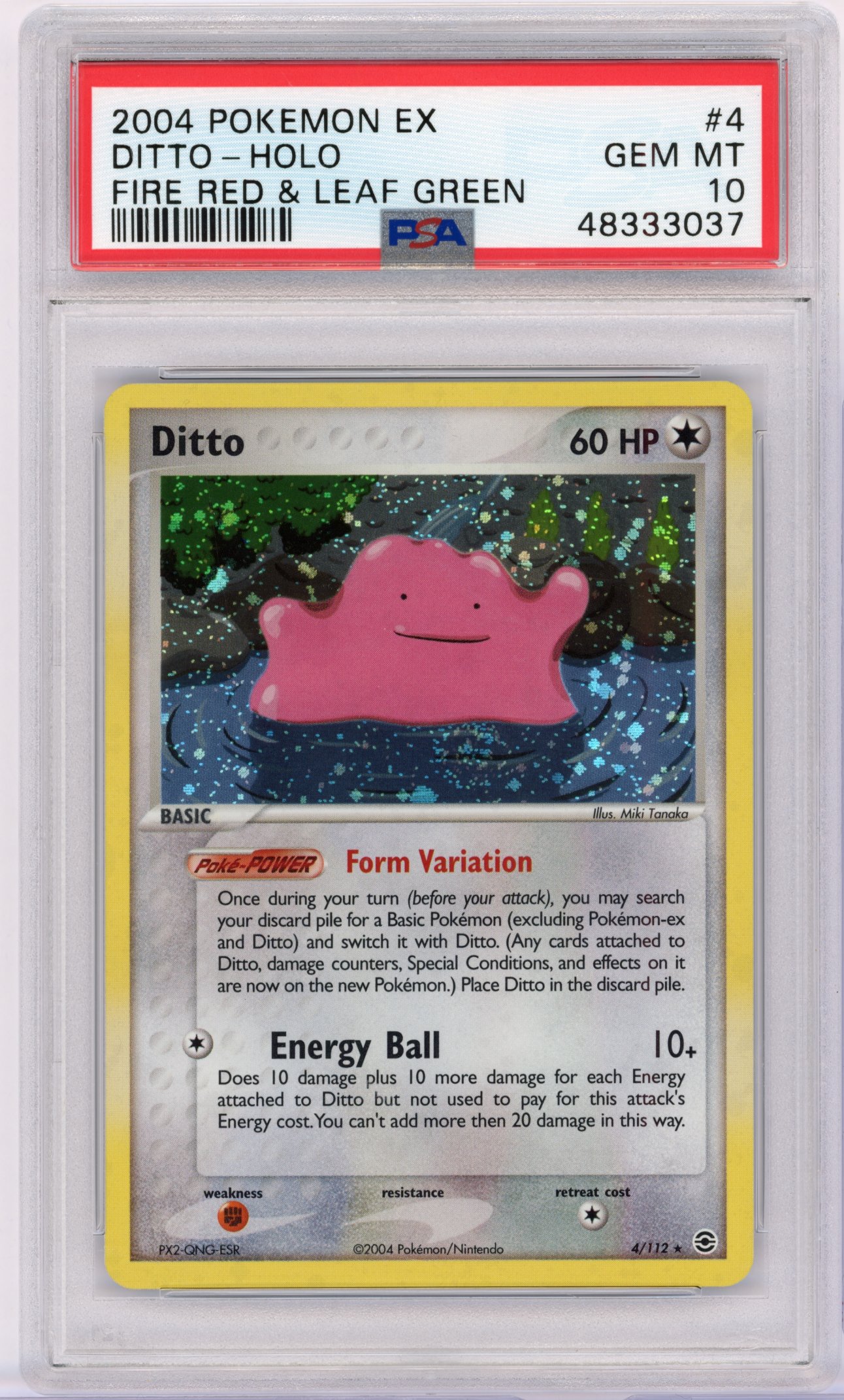PSA 10 Ditto #4 Holo Fire Red & Leaf Green