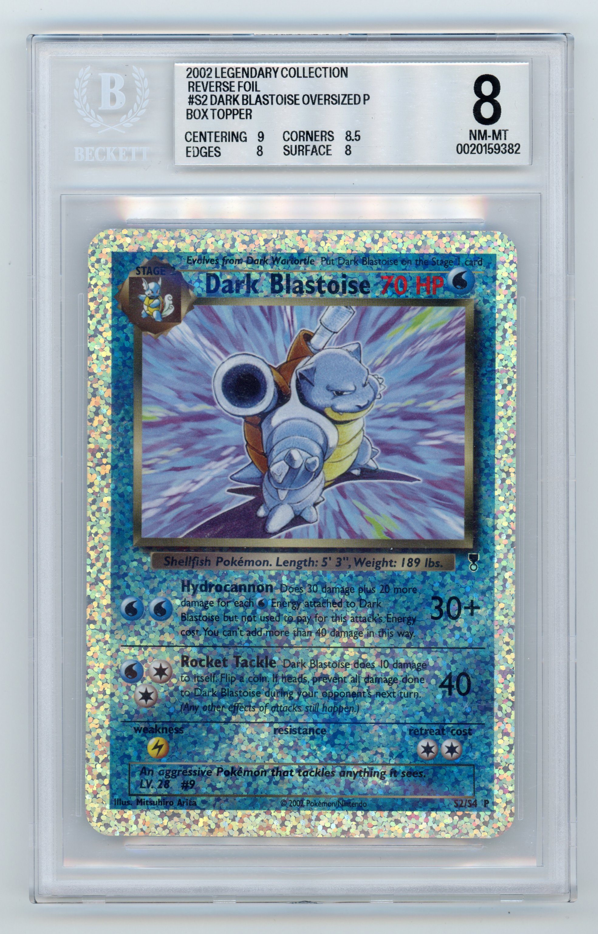 BGS 8 Dark Blastoise #S2 Box Topper Jumbo Legendary Collection