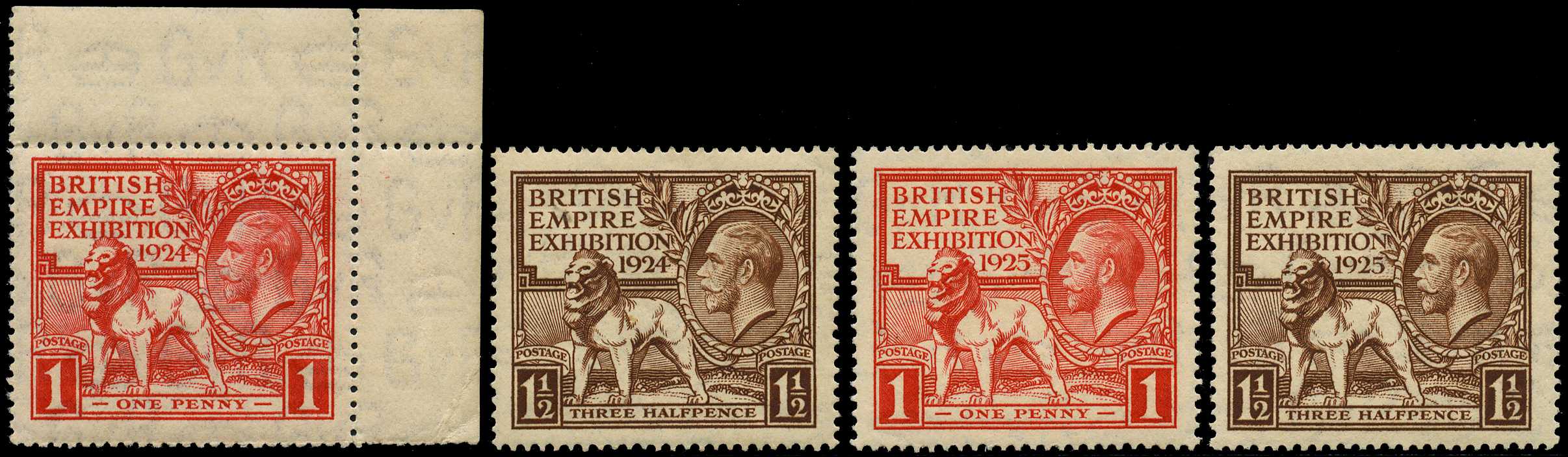 1924-25 1d and 1½d Wembley Exhibition sets of...