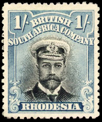 Rhodesia 1/- SG 233 printer's mark mint