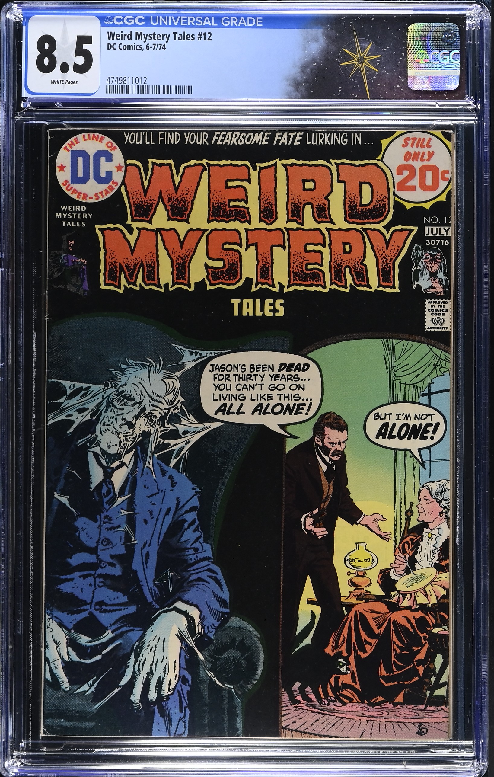 Weird Mystery Tales #12 CGC 8.5 Cover by Luis Dominguez (DC Comics, 1974) White Pages