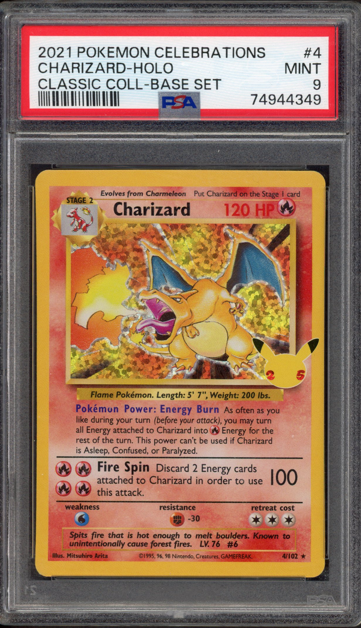 PSA 9 Charizard - Celebrations Classic Collection Sub Set - 2021
