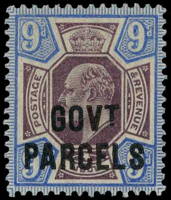 Officials; Govt. Parcels. 1902 9d dull...