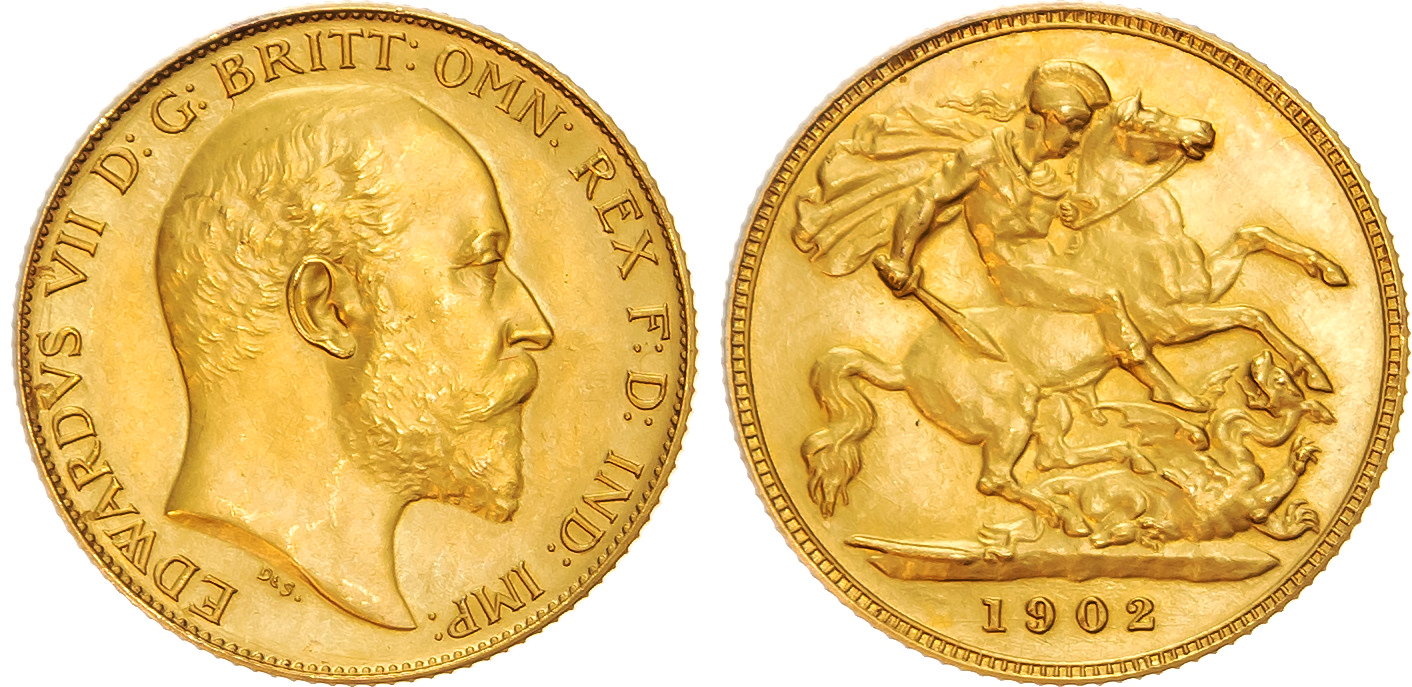 Edward VII (1901-1910) Matt Proof Half Sovereign, 1902.