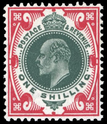 GB 1911-13 1s green and carmine, mint variety