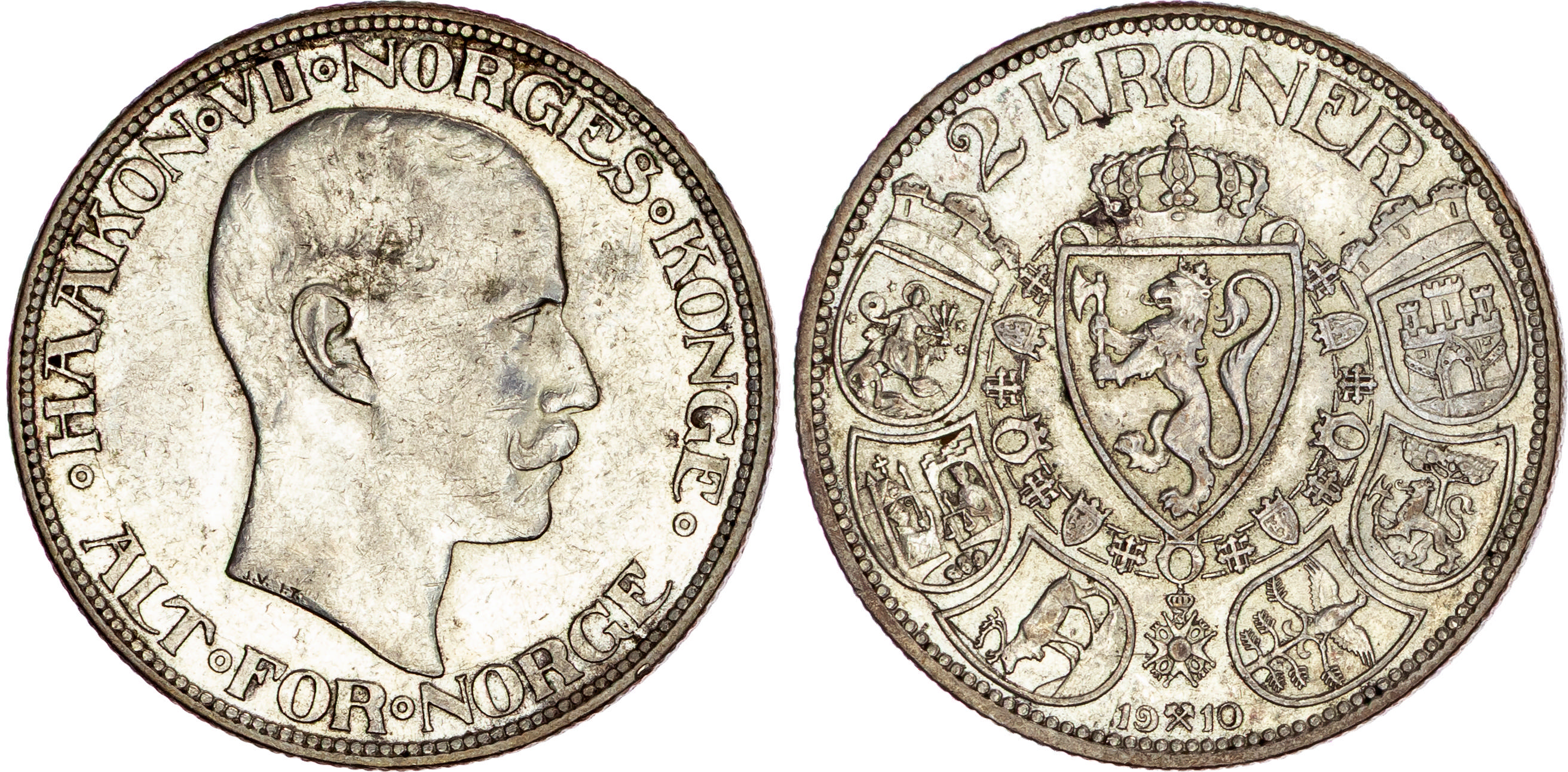 Norway, Haakon VII (1905-1957), silver 2 Kroner, 1910
