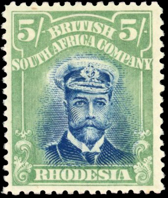 Rhodesia 5/- SG 238 cap flaw mint