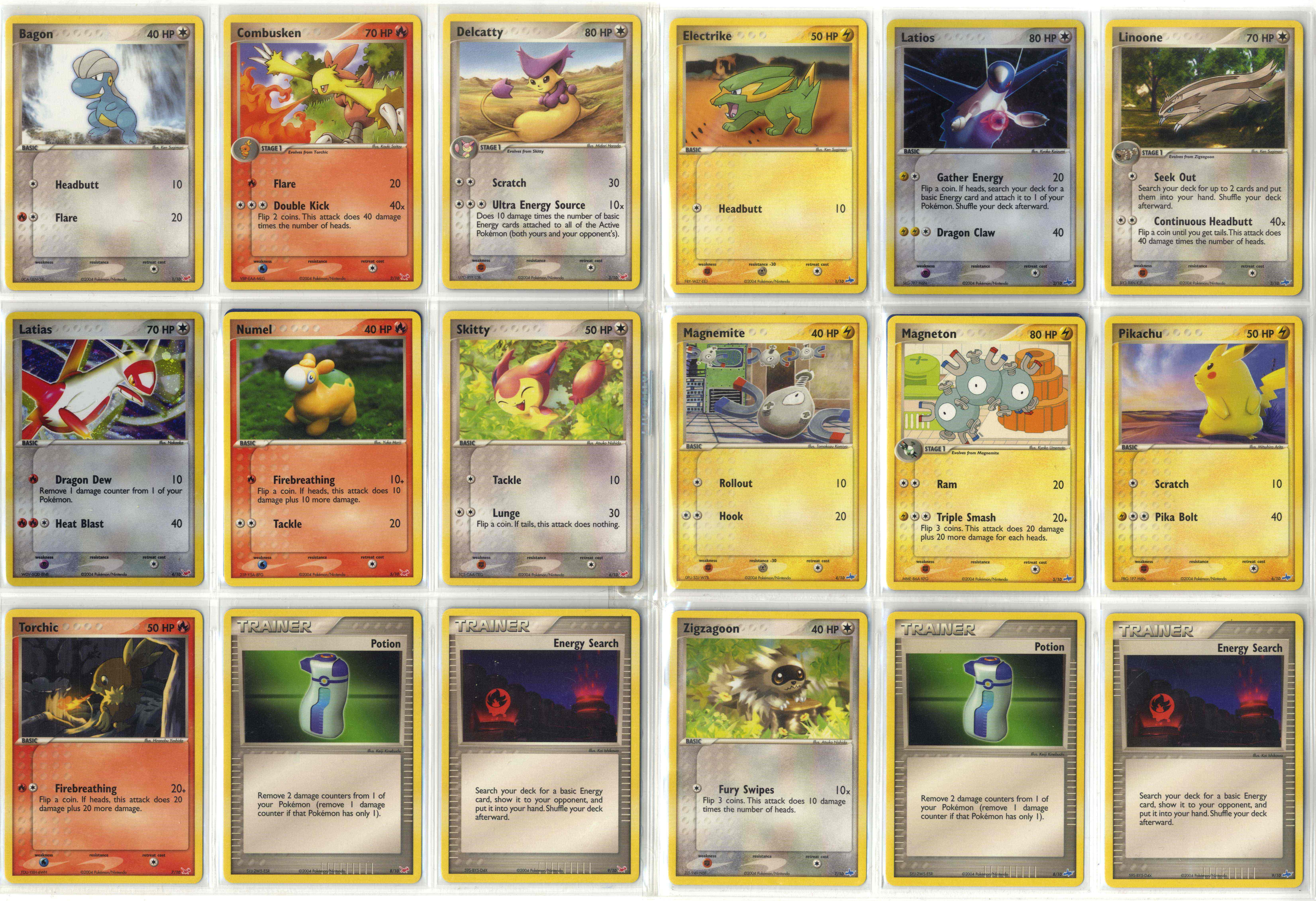 Ex Trainer Kit Latios + Latias Complete Sets 20/20 (2004)