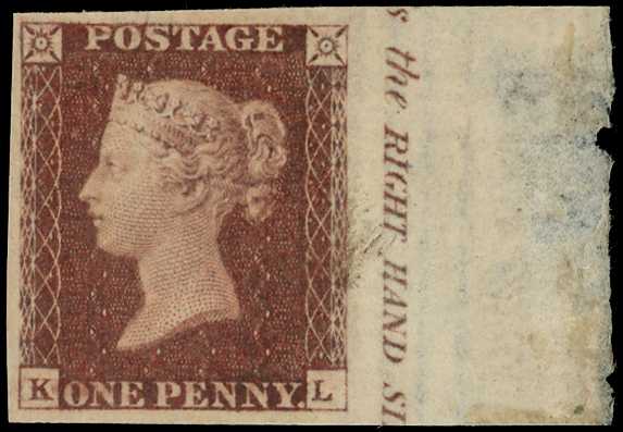 1841 1d red-brown, Plate 73 (KL), right...