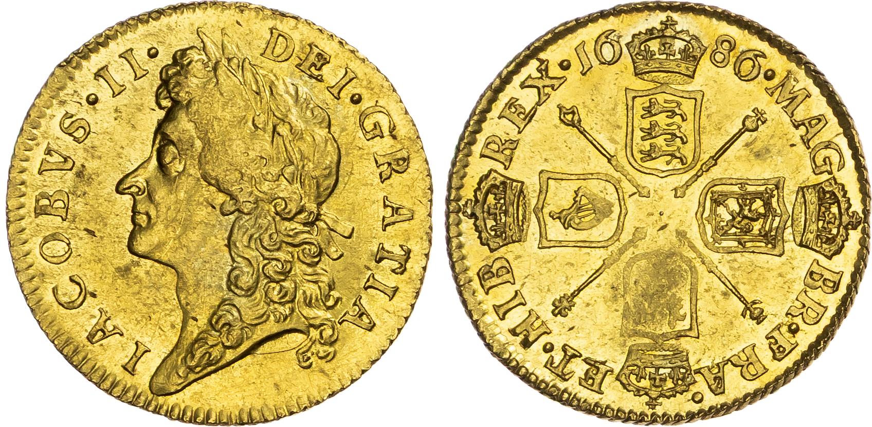 James II (1685-1688), Half-Guinea, 1686.