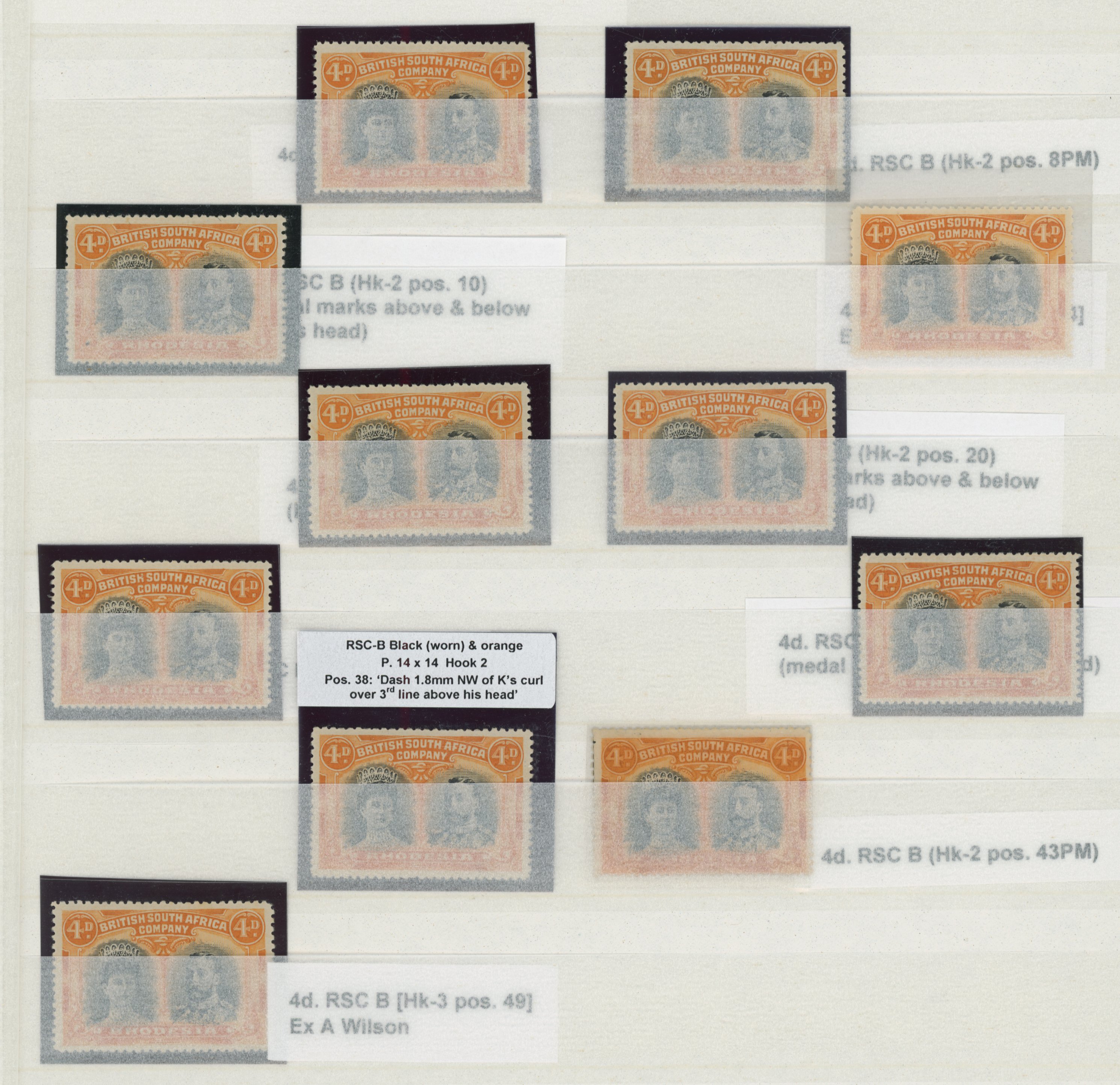 † 4d blue-black and orange RSC B group, mint