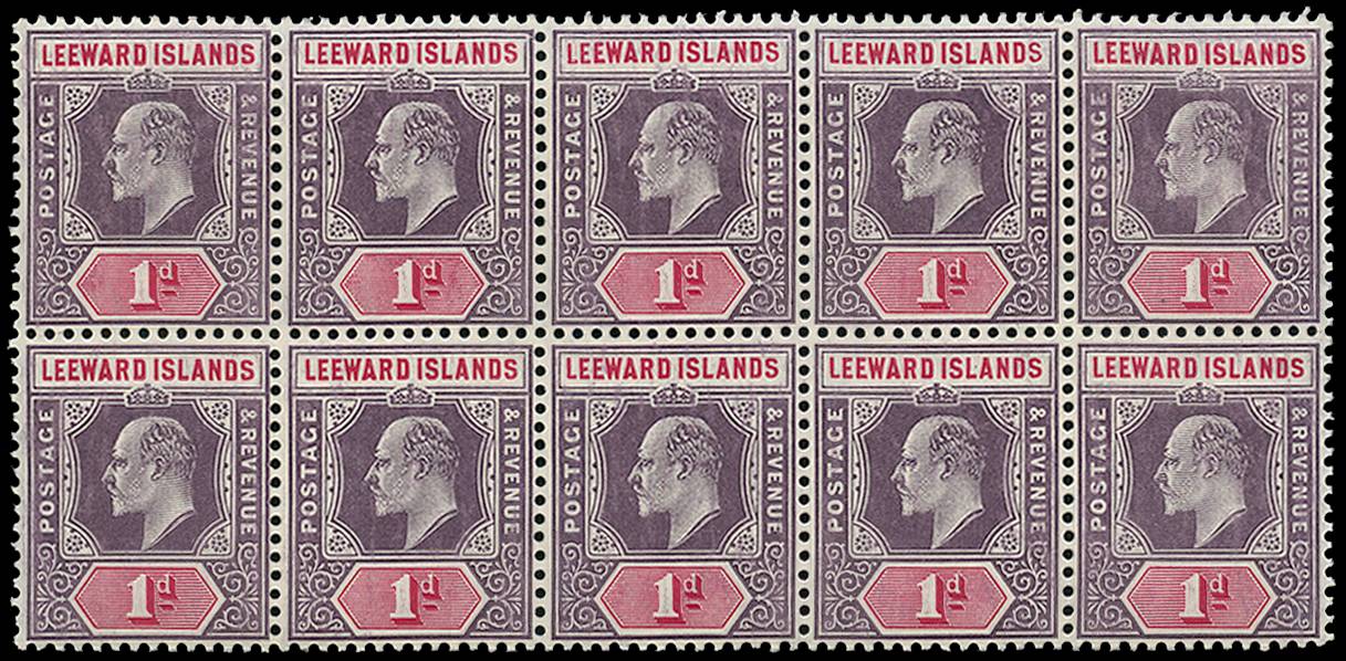 LEEWARD IS SG 30/(a) 1905-8 1d MCA chalky R1/3 B10 o.g.