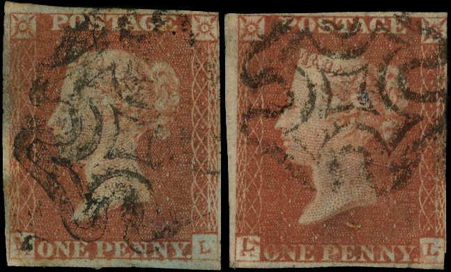 1841 1d Red-brown Pl.21 (LL & ML) Showing corrected check letters