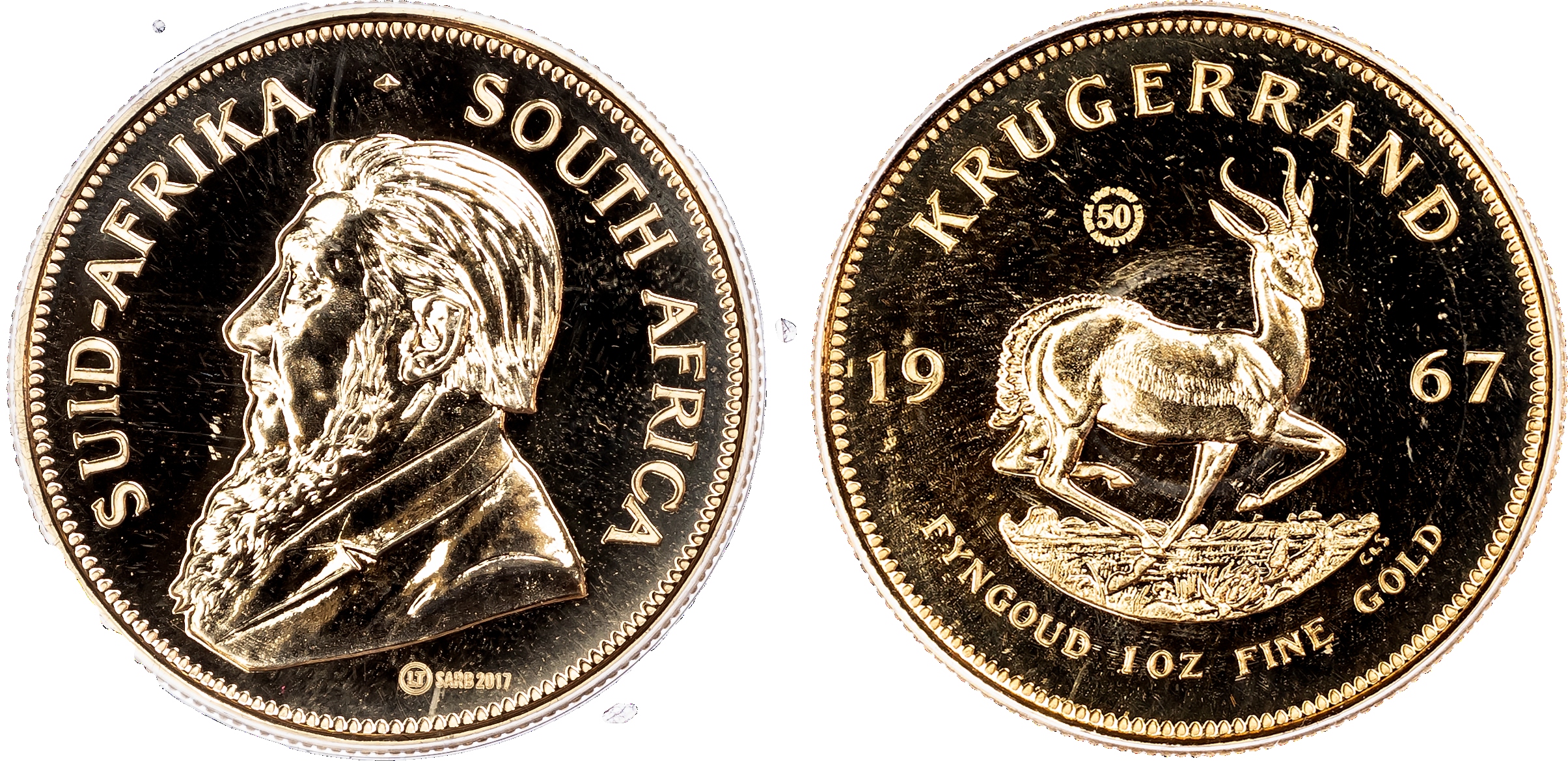 South Africa, gold 1 Oz Krugerrand, 1967-2017