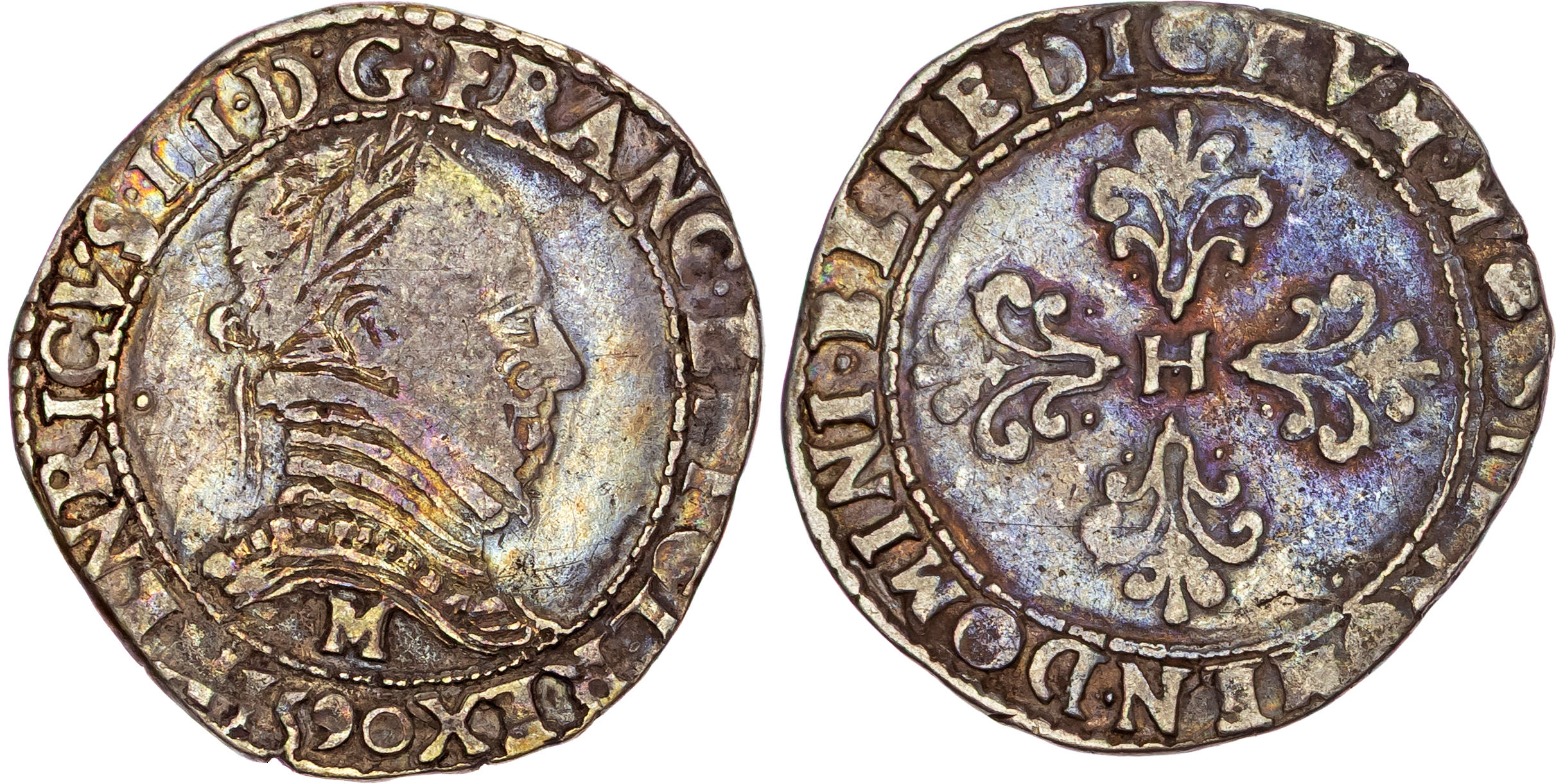 France, Henry III (1574-1589), silver Demi Franc, 1590