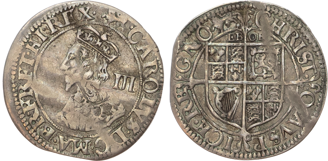Charles I (1625-1649), Civil War Issues, York, AR Threepence