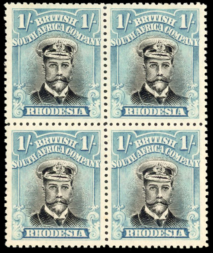 Rhodesia 1/- SG 317 block mint