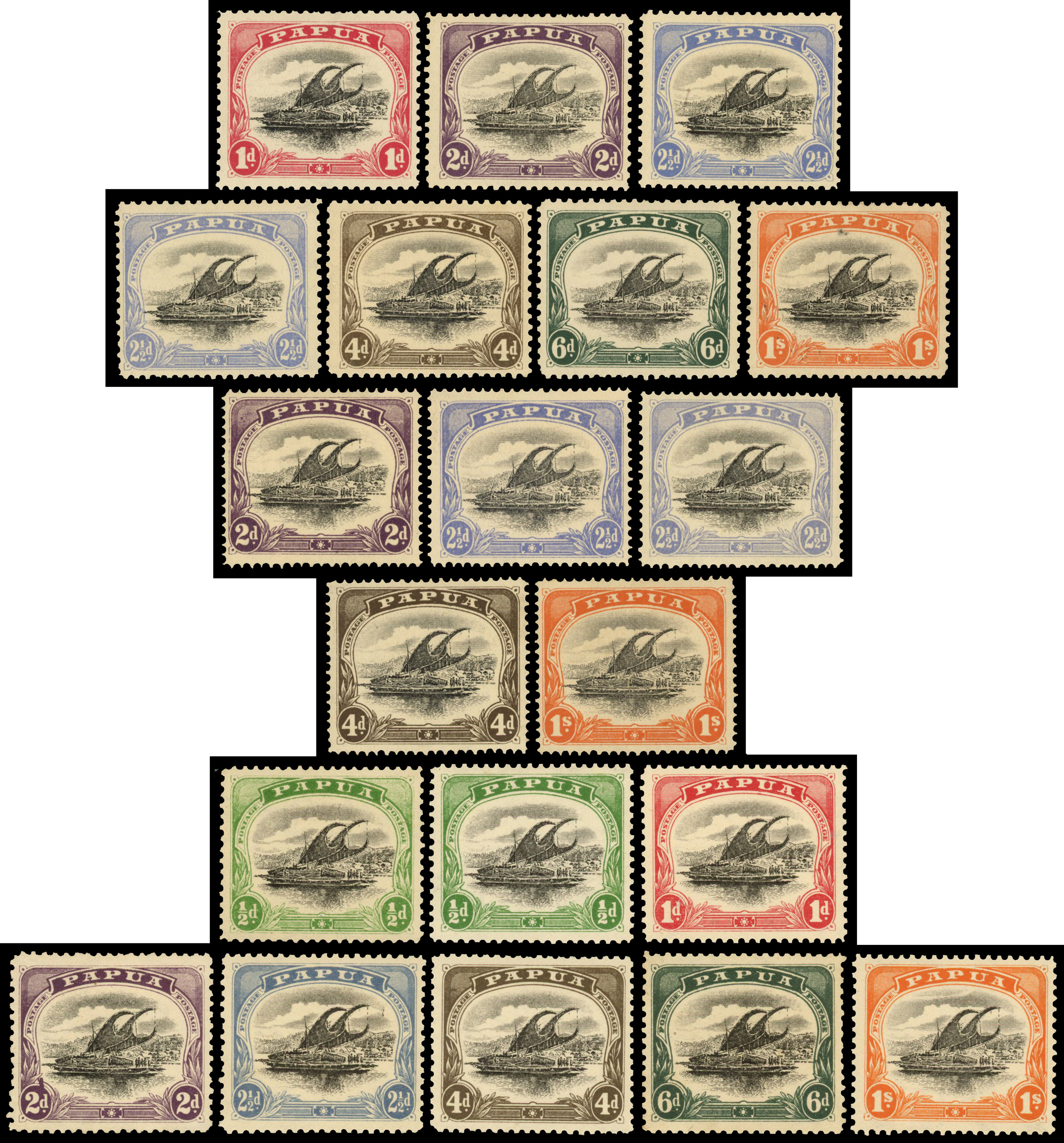 Papua 1907-10 Small Papua range