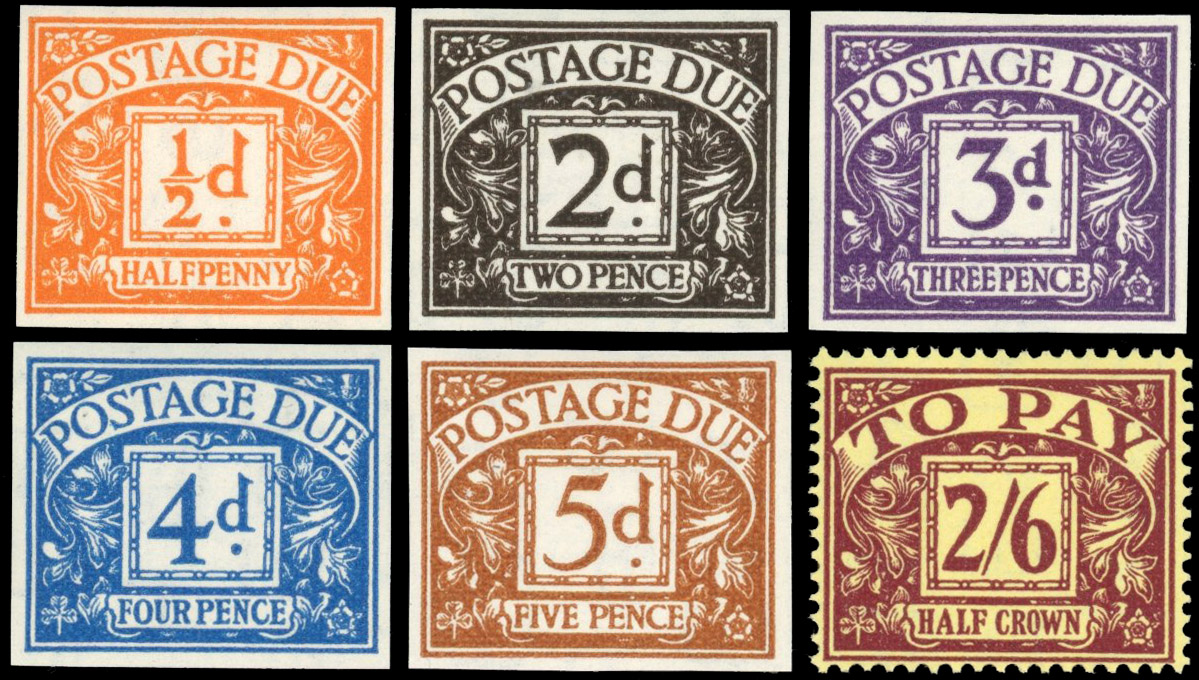 GB SG D40-5 Postage Due 1954 imprimatur set