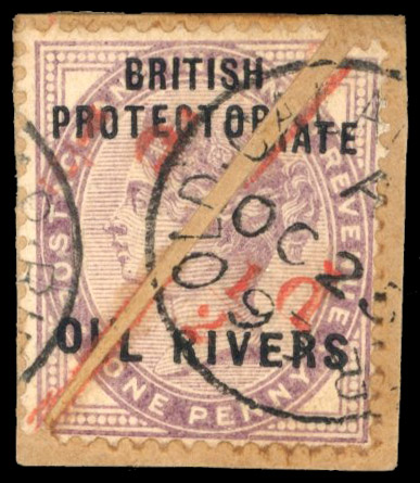 Niger Coast SG 7 two used on piece