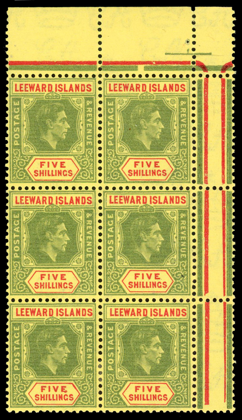 Leeward Islands SG 112b, bb block mint