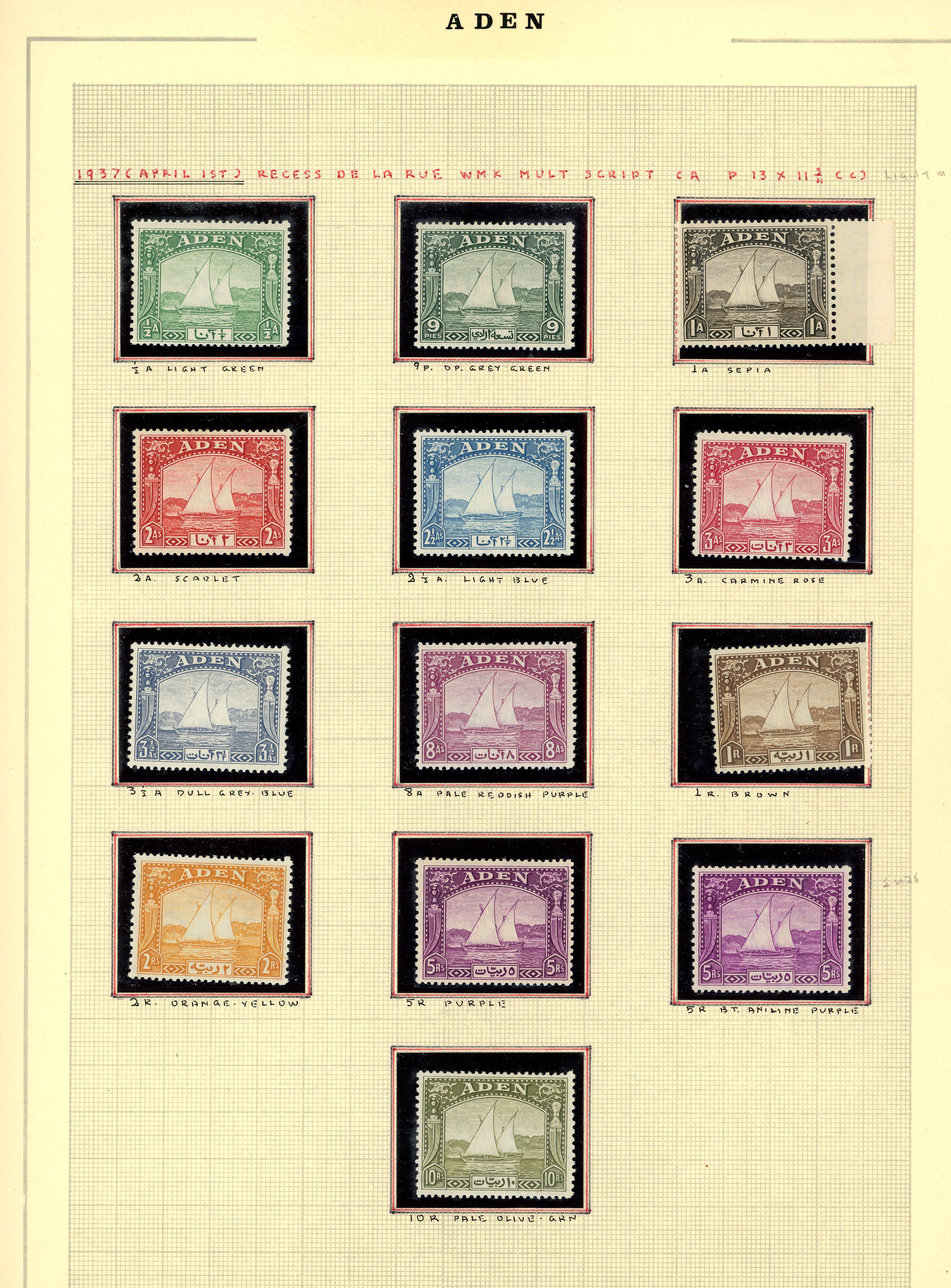 1937-51 mint collection (188) on leaves with...