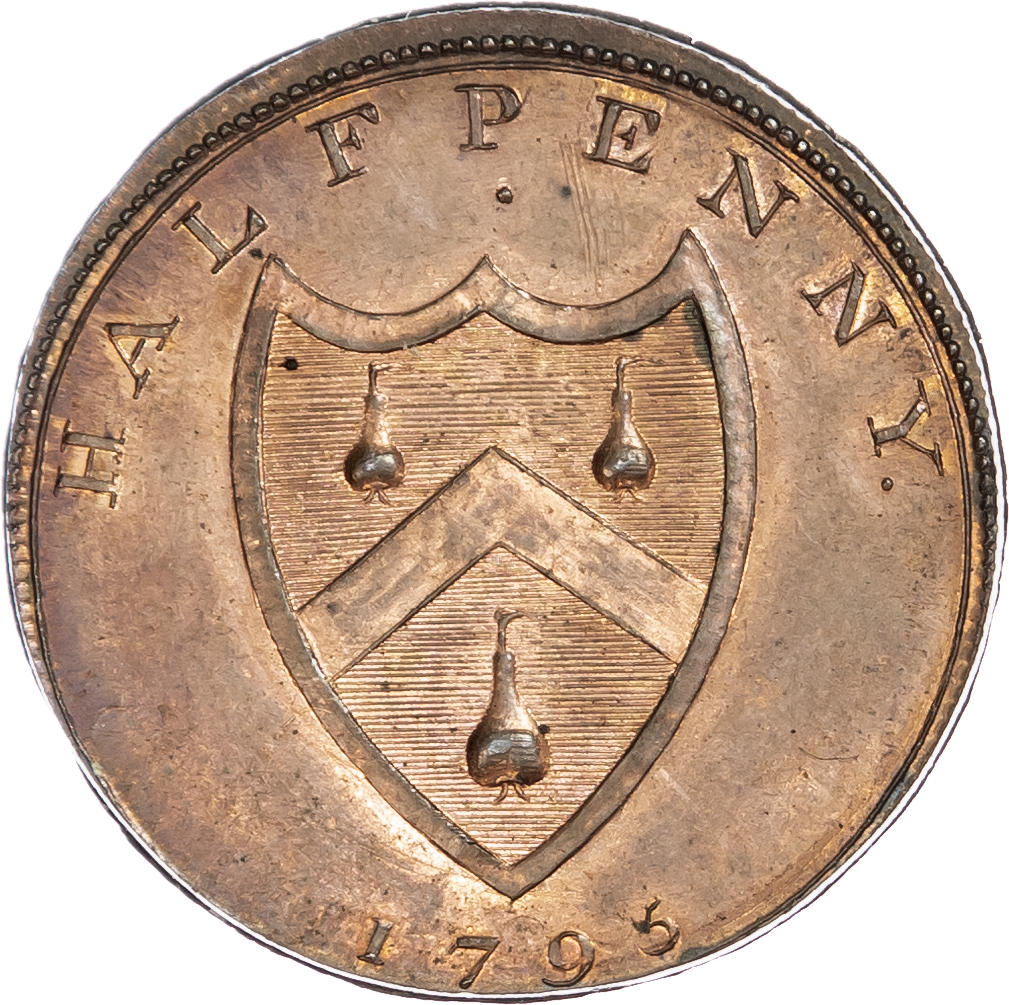 London - Soho, Robert Orchard, Skidmore’s Irish mule Halfpenny 1795