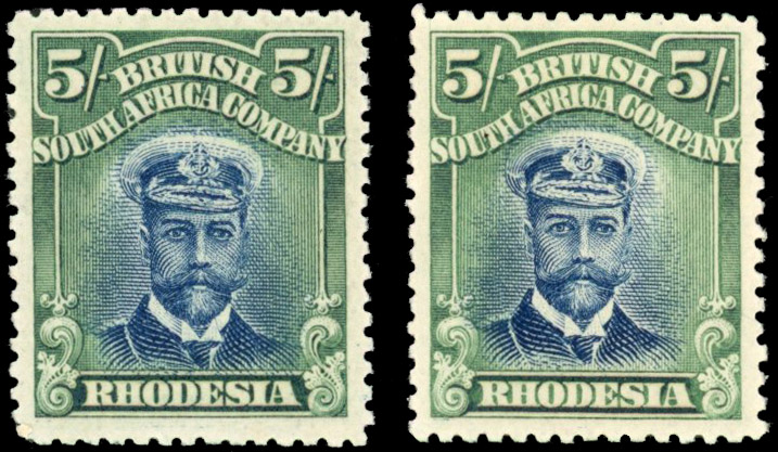 Rhodesia 5/- SG 239 shades mint