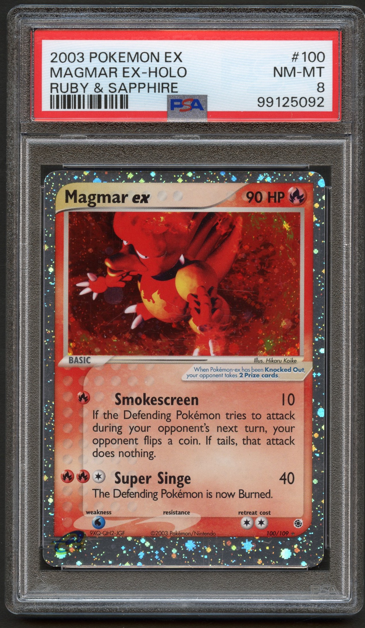 PSA 8 Magmar ex #100 Ruby & Sapphire 