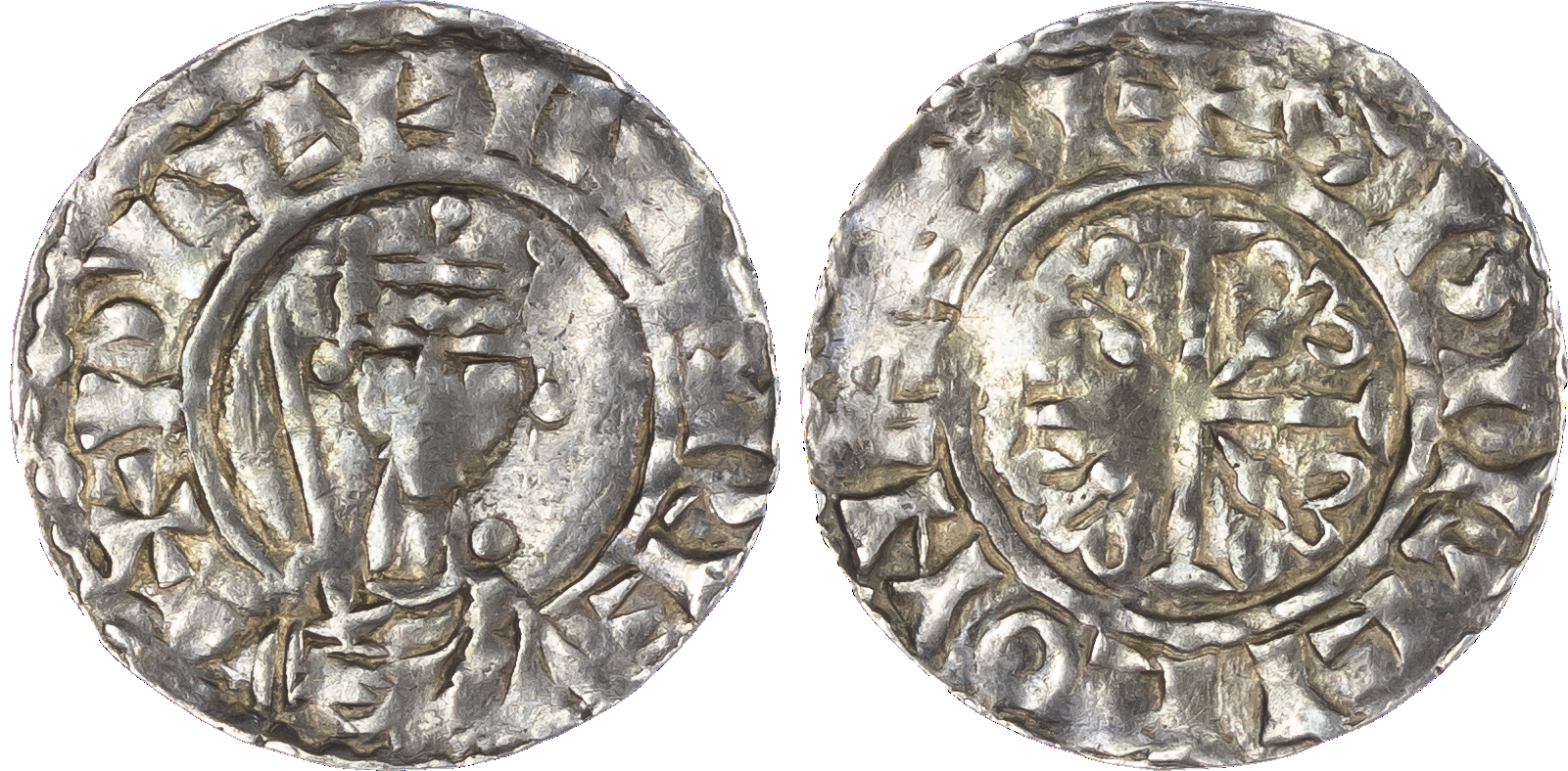 William II (1087‑1100), Penny, cross pattée and fleury type (1095‑98), Hastings mint, moneyer Sperlinc, facing crowned bust