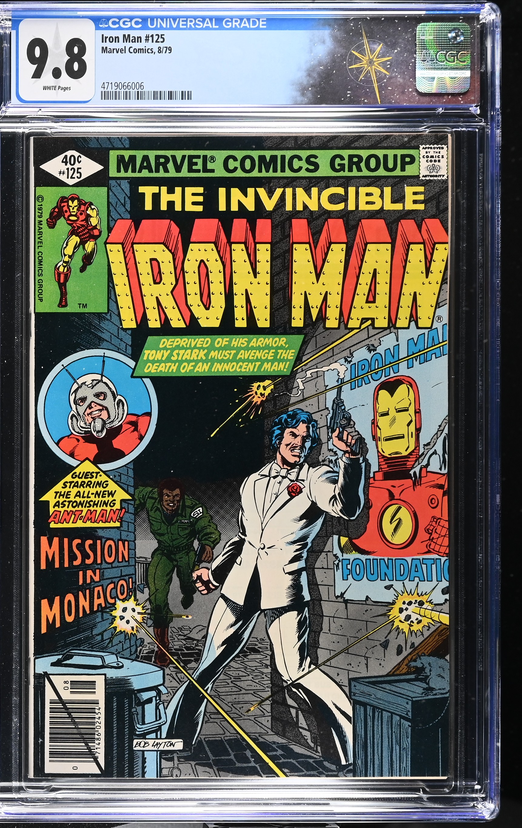 Iron Man #125 CGC 9.8 Highest Grade in CGC Census "The Monaco Prelude" Newsstand Edition (Marvel Comics, 1979) White Pages