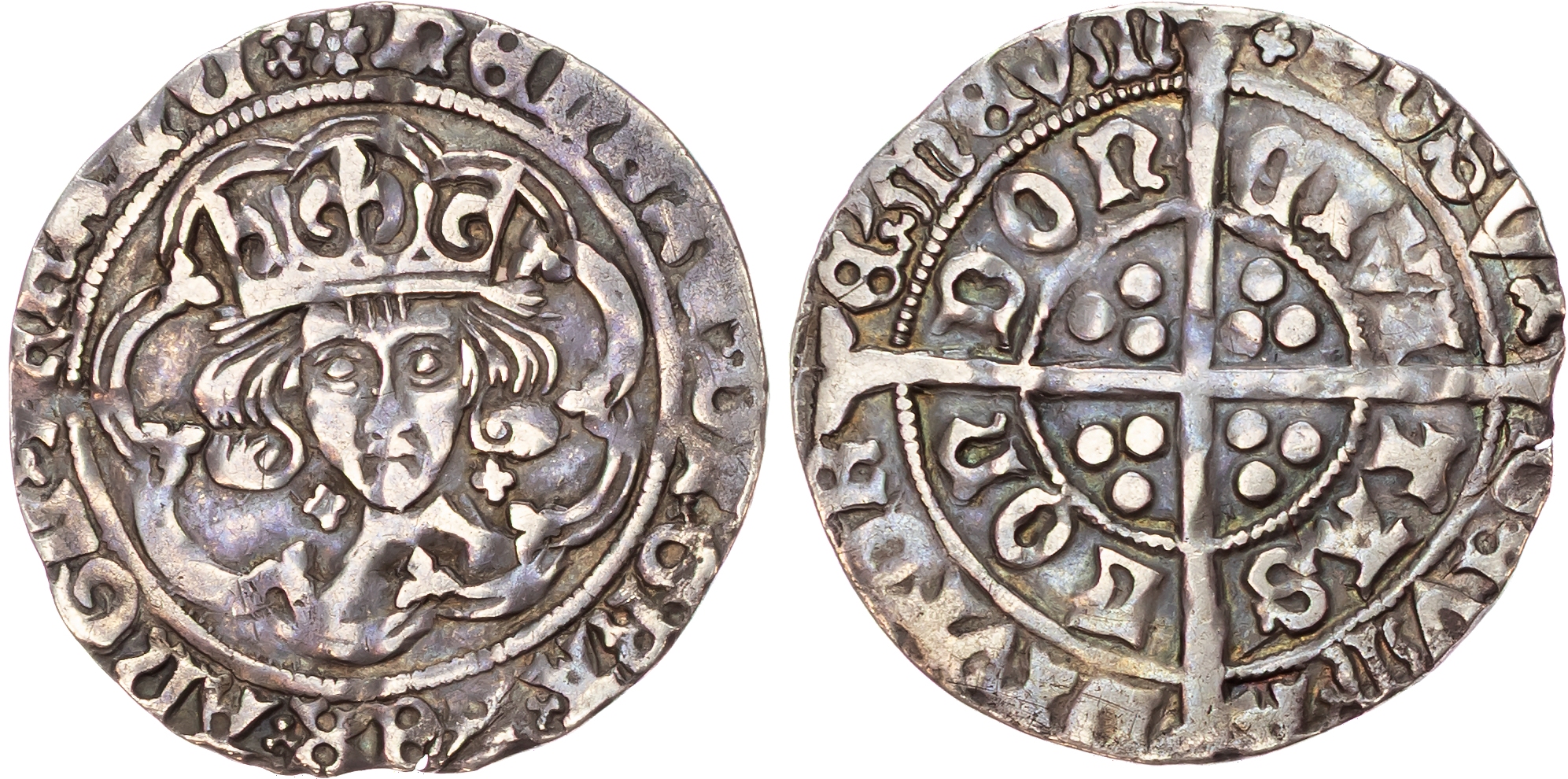 Henry VII (1485‑1509), AR Groat, 2.57gm., class I, London, mm: rose / none (1504‑1505).