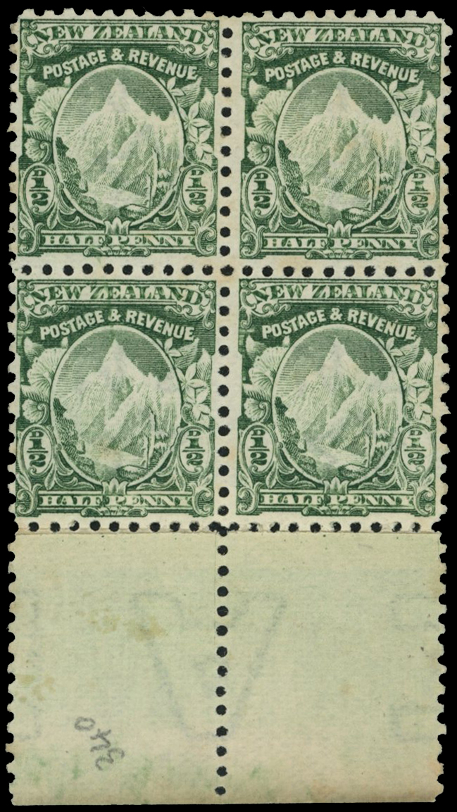 1902 ½d green, perf 11 on thin, hard Cowan...