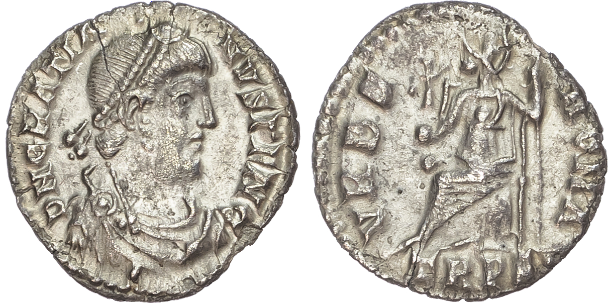 Gratian (AD 367-383) AR Siliqua, Trier, AD 367-375, 2.03g. 