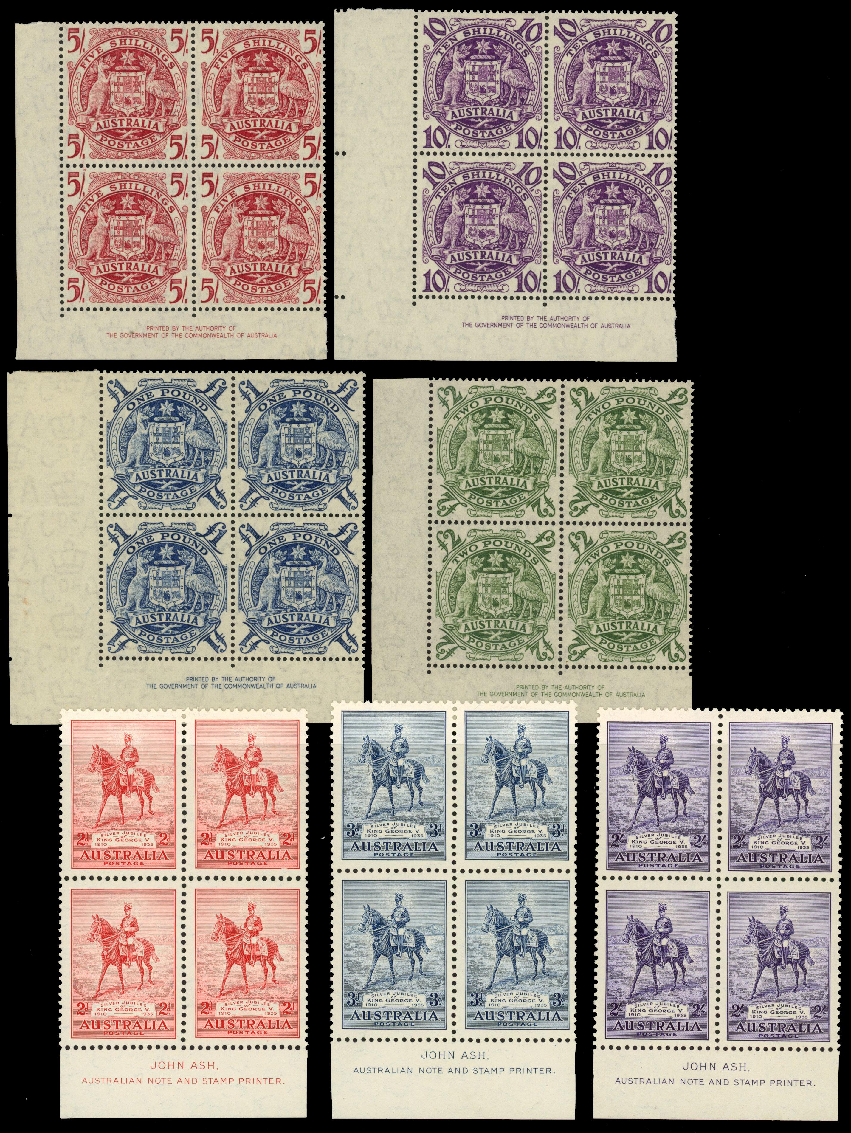 Australia 1929-50 imprint blocks mint