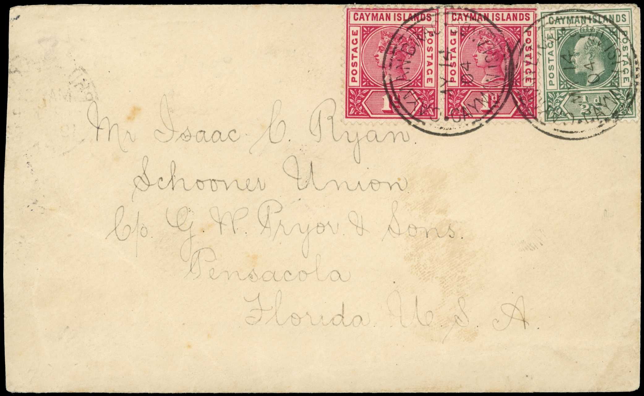 1904 Mixed reign franking consisting of a pair...