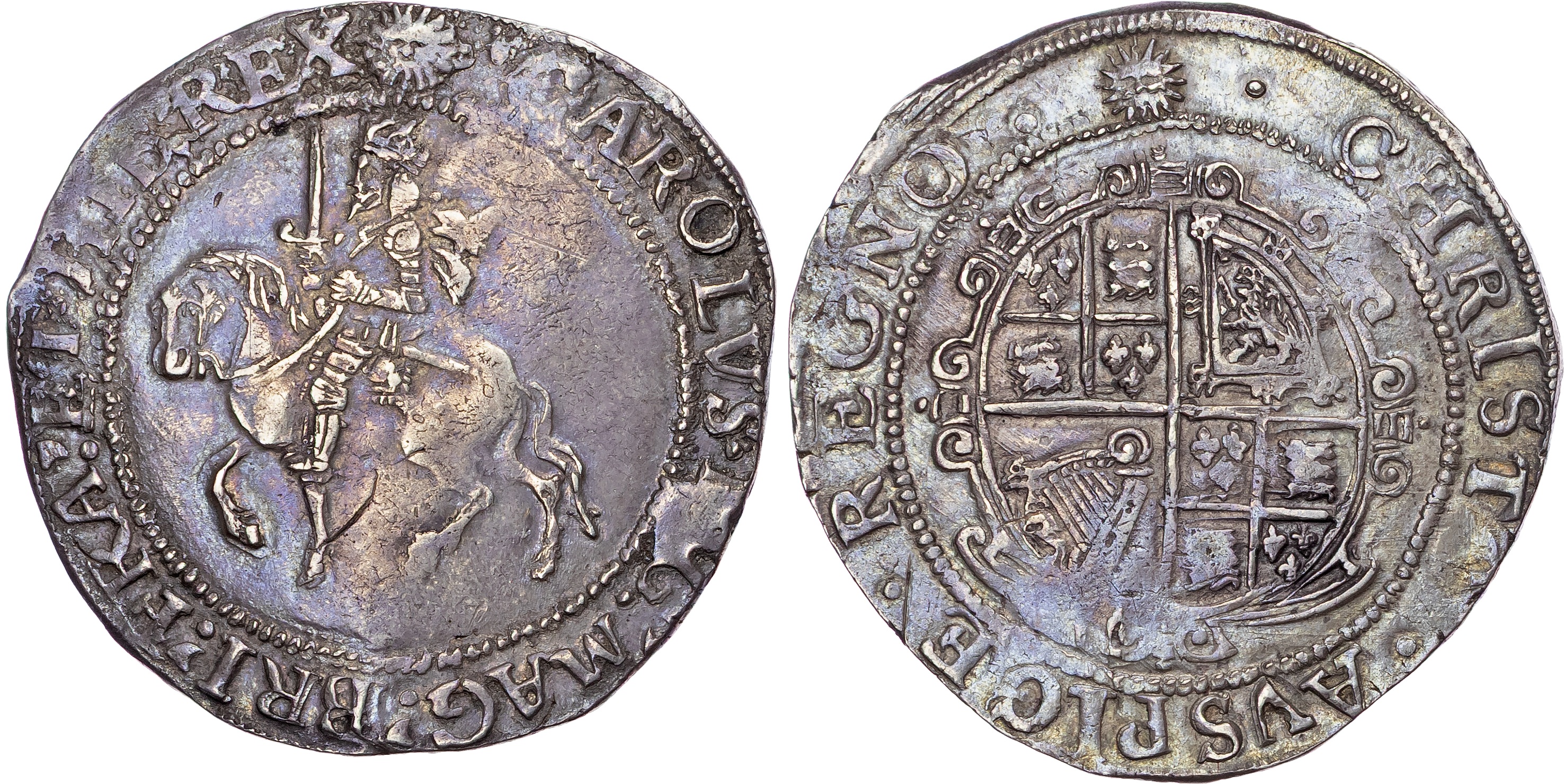 Charles I (1625‐1649), AR Halfcrown, Group III, type 3a3, Tower (London) mint (under Parliament), mm. sun (1645‐6).