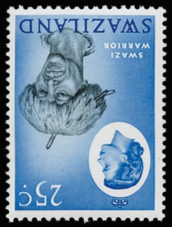 1962-66 25c black and bright blue, variety WMK...