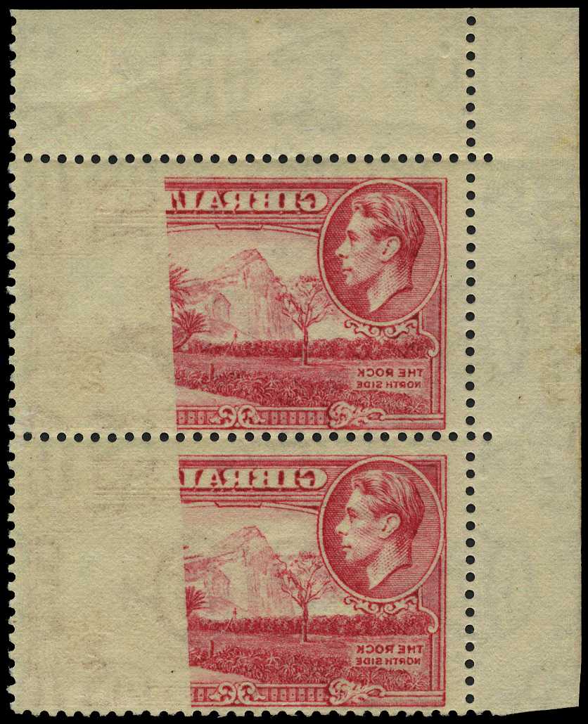 1944-51 2d carmine unmounted o.g. corner...