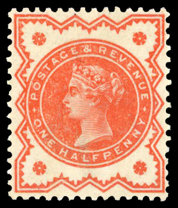 1887 ½d Vermilion (Printed on gummed side, Wmk. Inverted).