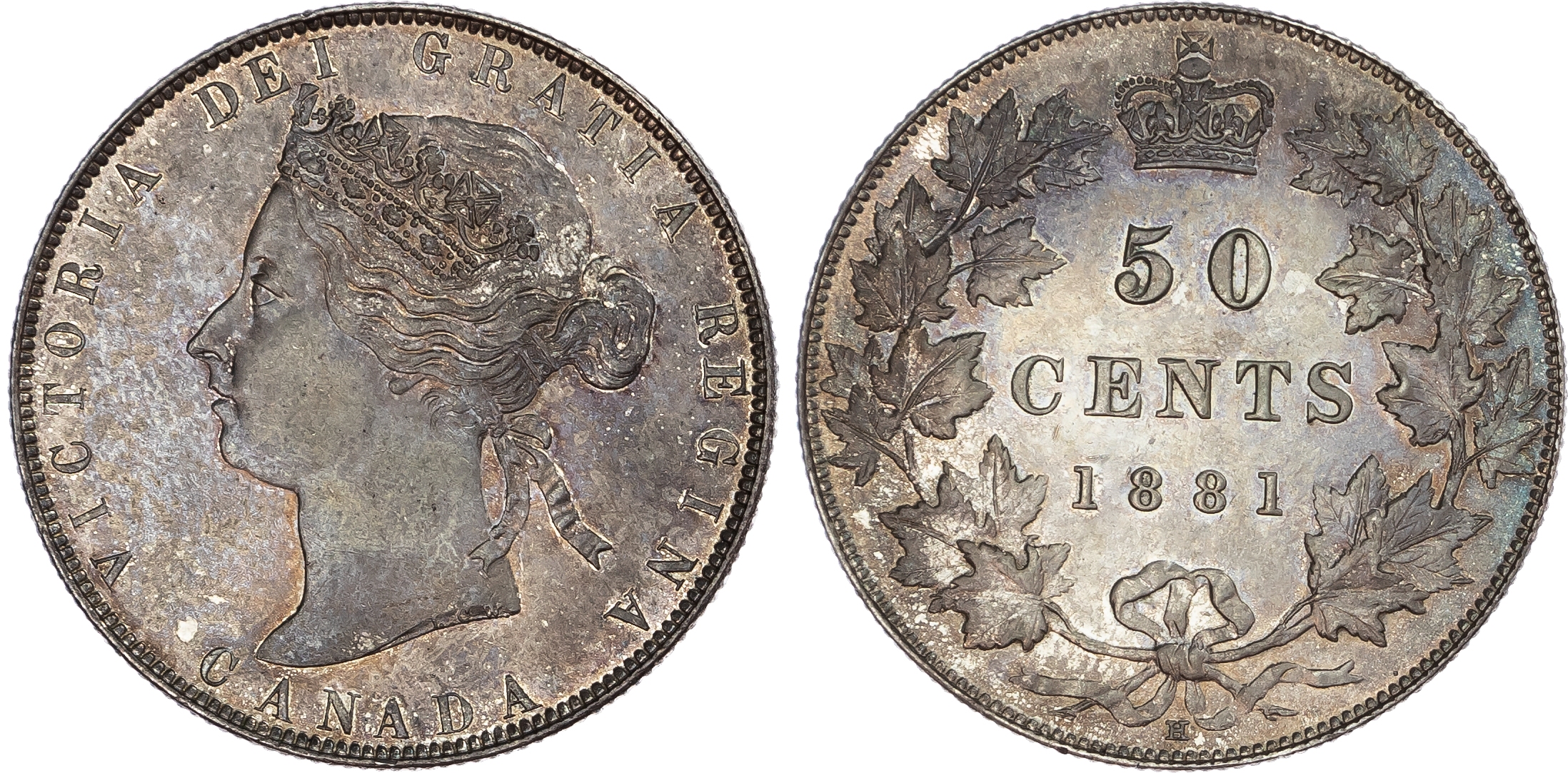 Canada, British Colonial. Victoria AR 50 Cents. 1881H. 