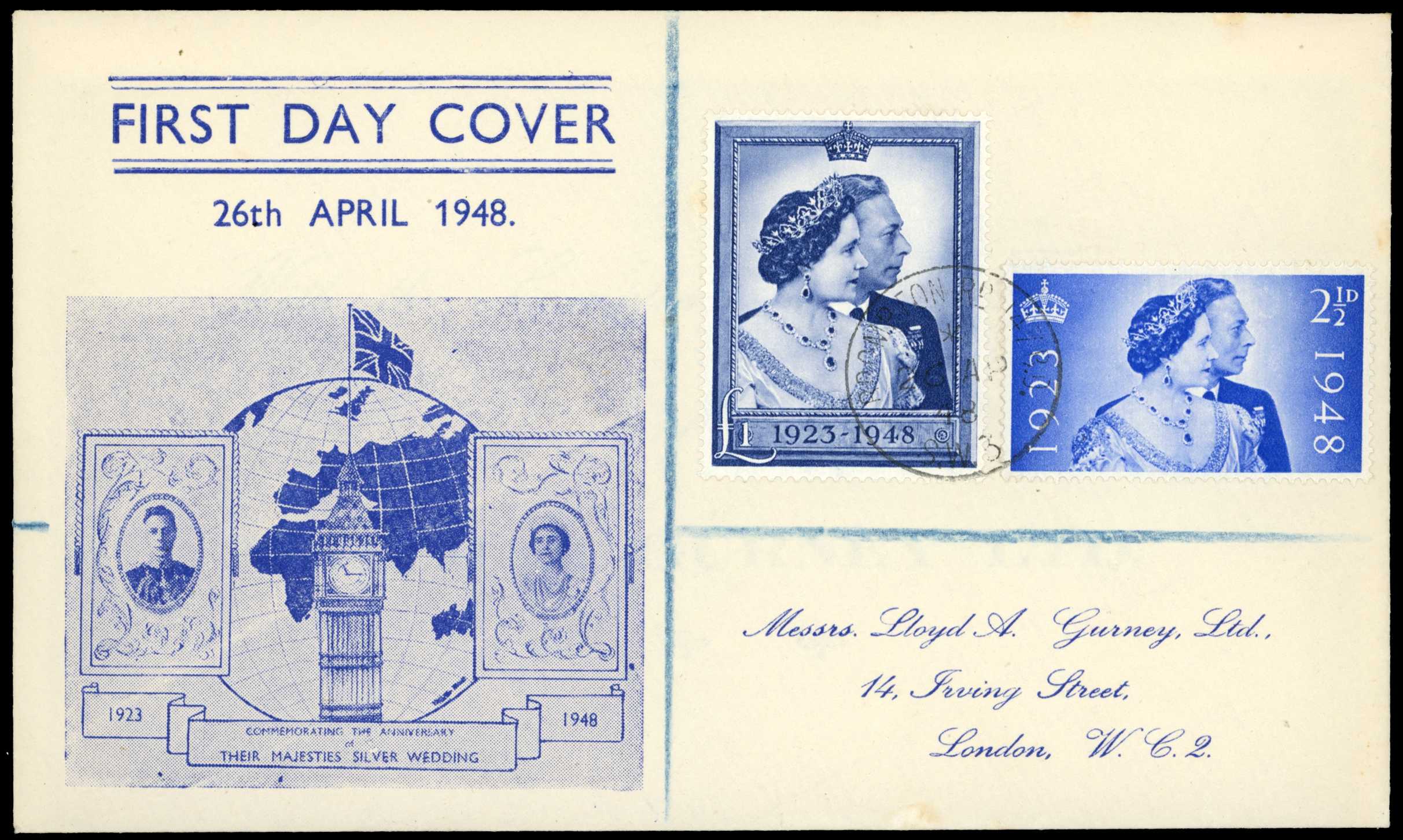 1948 (26 Apr) Royal Silver Wedding 2½d and...